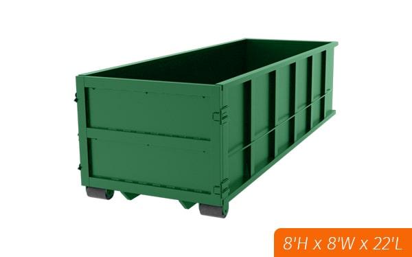 our 40-yard dumpsters can be used for construction debris, household waste, and yard waste